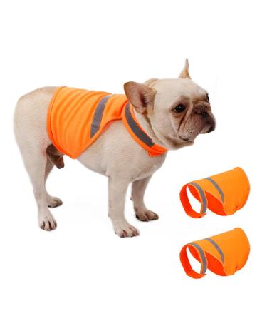 Warning vest for dogs 2 stucco reflective safety vest adjustable with Velcro fastener for more safety in the dark fluorescent orange L