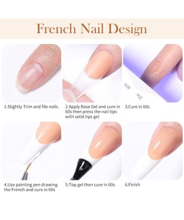 U-shinein 2x10ml Solid Nail Glue Gel Kit - Acrylic Nails & Press-On Tips - Transparent & Apricot Nail Art Manicure Glue Gel - Buy Online on GoSupps.com