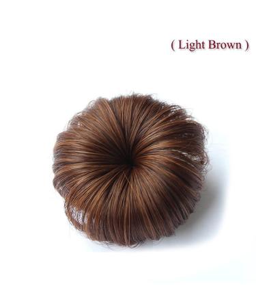 AKOAK 2 Pcs Baby Wig Bun Girl Fake Hair Clip Headwear (Light Brown) - Buy Online on GoSupps.com