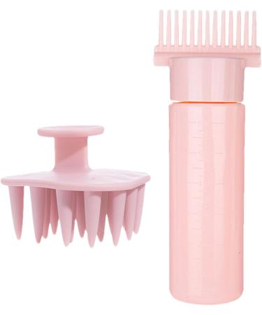 Comb Applicator Bottle for Hair 180ml Comb Applicator Bottle for Oiling Scalp Bottle Applicator Hair Oil Dispenser Bottle Comb for Hair Dye Shampoos Hair Salons Pink Third Generation - Buy Online on GoSupps.com
