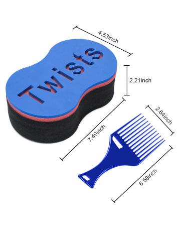 BEWAVE Hair Brush Sponge Twist Wave Barber Tool for Dreads Afro Locs - Includes 1 Hair Pick - Black, 1 Pack - Buy Online on GoSupps.com