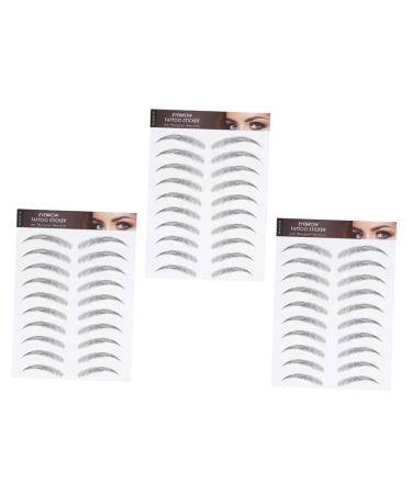 Outanaya 3 Sheets Waterproof Eyebrow Stickers Waterproof Makeup Eyebrow Stickers Caboodle Transfer Stickers 21x15cm Black