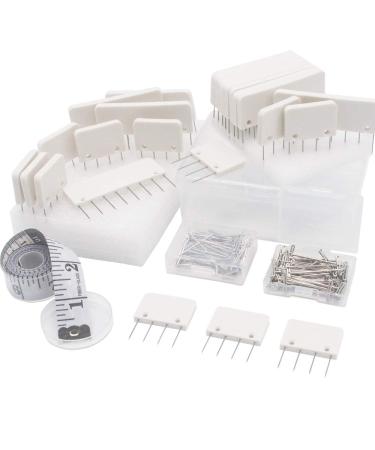 LAMXD Knit Blocking Pins Kit Knit Blocking Combs   Set of 25 Combs for Blocking Knitting  Crochet  Lace or Needlework Projects   Extra 100 T-pins   for use with Blocking Mats for Knitting Mat