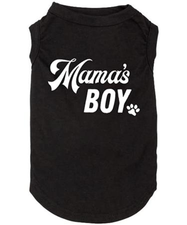 Futmtu Dog Shirts Mama's Boy Mama's Girl Doggy Clothes Daddy's Boy Daddy's Girl Slogan Costume Letter Printed Vest for Small Dogs Puppy T-Shirt (Black, XXL) black XXL