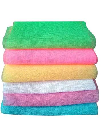 SUPVOX 6pcs Bath Wash Towel Exfoliating Bath Cloth Shower Wash Towel Back Scrubber Loofah Towel for Body (Mixed Pattern)