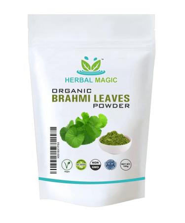 Herbal Magic s Organic Brahmi (Bacopa Monnieri) Leaf Powder Natural Hair Face Mask - Prized Herb in Ayurveda - Sparkle Your Smoothies Baking -100g Organic Brahmi Leaf Powder 100 g (Pack of 1)
