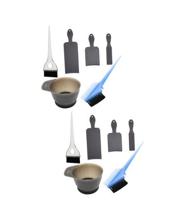 MAGICLULU 2 Sets Hair Coloring Kit Hair Dyeing Brush Blue Hair Accessories Wedding Hair Dye Kit Hair Dye Mixing Bowl Hair Coloring Bowl Ear Hair Clip DIY Dye Hair Tool Kit Thicken Mold Bowl