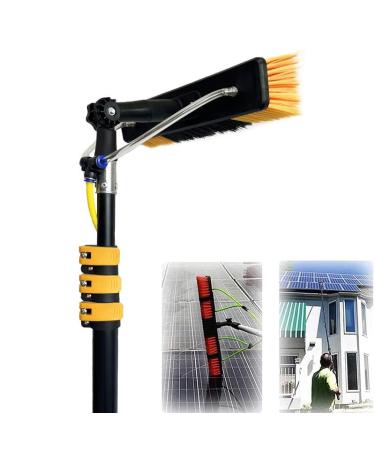 ZAIED Telescopic Window Cleaning Brush Water Fed Pole Window Cleaning and Washing Tool Extendable Cleaner Conservatory Roof Photovoltaic Yellow 9.1m 9.1m Yellow