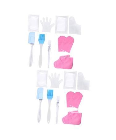 Healeved 2 Sets Hand and Foot Care Set Foot Moisturizer Paraffin Wax for Hand Exfoliating Scrub Accessory Skin Care Supplies Spa Work Cotton Gloves (foot Covers) Nursing Kit Pink Heating