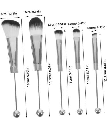 minkissy 2 Sets Metal Handle Makeup Brush Eyebrow Brush Eyeshadow Eye Shadow Makeup Brush Makeup Brush for Women Loose Powder Brush Eye Makeup Brush Artificial Fiber Oblique Head Beaded - Buy Online on GoSupps.com