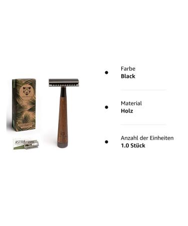 ANYMALE Walnut Wood Safety Razor - Eco-Friendly Zero Waste Razor for Men & Women | Includes 5 ASTRA Blades - Buy Online on GoSupps.com