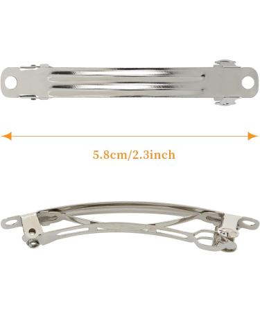 100 Pack 6 CM 2.36 Inch Blank Silver Square Rectangle Metal French Barrette Plain Hair Clips DIY Crafting Clips for Bows Ponytail Holder Hair Accessories for Women Girls - Buy Online on GoSupps.com