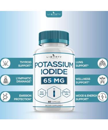 Liberty Potassium Iodide 180 Capsules - Thyroid & Emergency Support - Made in USA - Buy Online on GoSupps.com