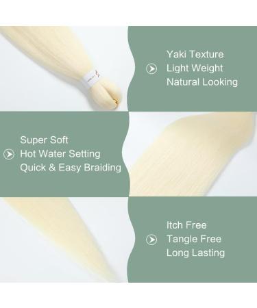 YDDM Pre-Stretched Braiding Hair Extensions 32 Inch - 6 Packs Jumbo Braids - Golden 613# Kunsthaar for Braid Art - Buy Online on GoSupps.com