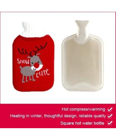 Premium Classic Rubber Hot Water Bottle with Cartoon Pink-Brown Deer Cover - 0.5L | International Shipping Available - Buy Online on GoSupps.com