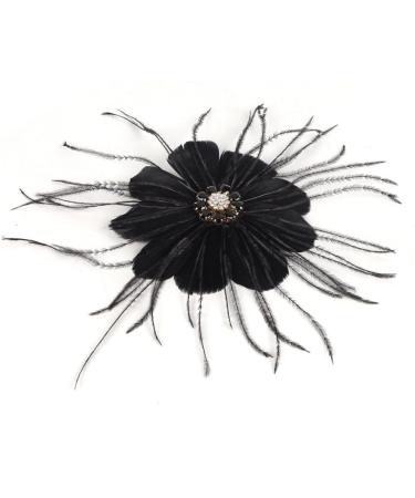 AJTUTUS Party Fascinator Hair Clip for Party Wedding Women Feather Mesh Fascinator Hair Pin Big Flower Church Headdress - Buy Online on GoSupps.com