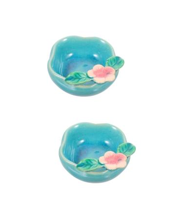 Healvian 2 Pcs Aromatherapy Bowl Mixing Bowl For Essential Oils Plate With Essential Oils Aroma Essential Tealights Holder For Essential Oils Dishes Face Ceramic Diffuser Bluex2pcs 8.5X8cmx2pcs