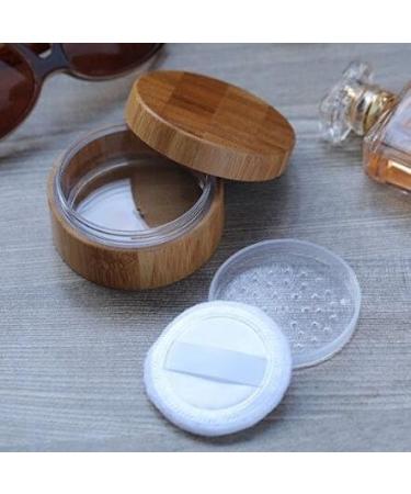 30g Portable Bamboo Makeup Container - Eco-Friendly DIY Cosmetic Jar with Sponge for Loose Powder & Foundation - Buy Online on GoSupps.com