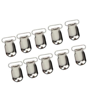 Pack of 10 pacifier suspender clips oval size 25 length approx. 3.5 cm craft accessories for pacifier holders and more