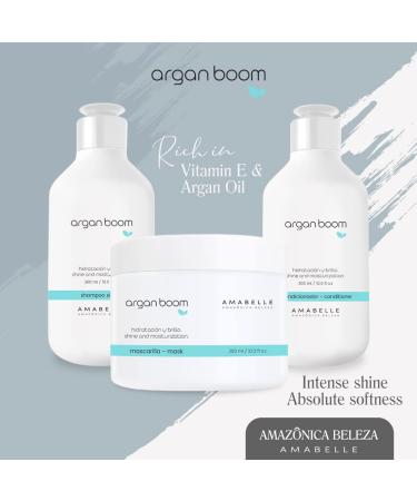 AMAZONICA BELEZA Argan Oil Hair Care Set | Moisturizing Shampoo Conditioner & Mask for Dry Hair | Hydrate & Repair | 10.1 Oz Each - Buy Online on GoSupps.com