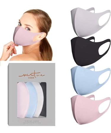 4 Packs Adults Protect_Cover_Mask Washable Reusalbe Ice Silk Boys Girls Mouth Protection Nolvety Adjustable Earloops Outdoors Sports Anti-dust Household Cleaning Cycling Camp - Buy Online on GoSupps.com