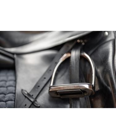Equinate Stirrups Luna 10cm Stainless Steel | Anti-Slip Rubber Tread | Durable for Adults & Children | Set of 2 - Buy Internationally - Buy Online on GoSupps.com