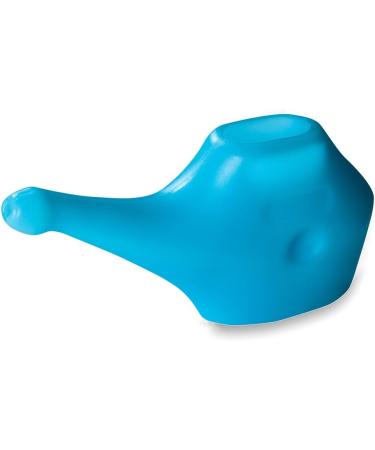 Qimacplus Leak Proof Neti Pot Hold 230 Ml Ceramic and 150 Ml Plastic Water Comfortable Grip | Dishwasher Safe Friendly Natural Treatment for Sinus and Congestion White and Blue - Buy Online on GoSupps.com