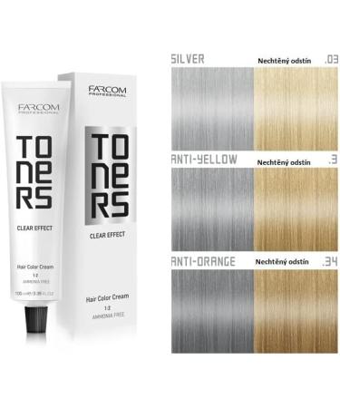  Farcom professional Anti-yellow silver anti-orange cream hair colour with transparent effect formula ammonia free (anti-orange toner 100 ml) - Buy Online on GoSupps.com