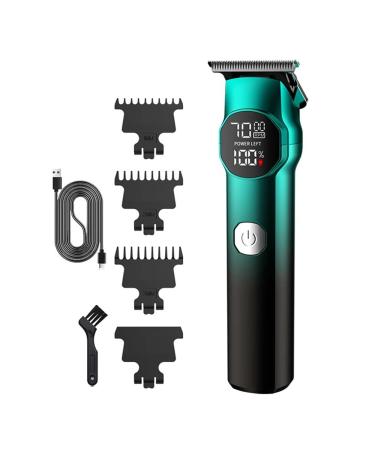 Hair Clippers for Men Men's Carved Hair Clipper Rechargeable Hair Trimmer Oil Head Electric Push Shear(Gradient Green)