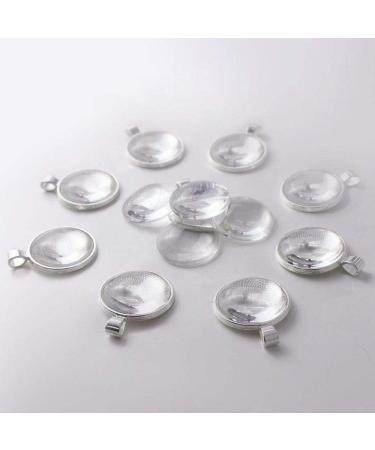 OBSEDE 80pcs Pendant Bezels and Clear Cabochon Domes Set for Jewelry Making - 40pcs Silver Pendant Trays with 40pcs Glass Cabochons 1 inch - Resin Craft Supplies - Buy Online on GoSupps.com
