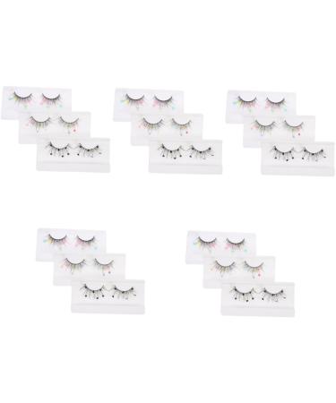 Abaodam 15 Pairs Sequin False Eyelashes Color Lashes Lashes with Fake Lashes Natural Colored Lashes Cosplay Lashes Pride Makeup Lashes with Color Lashs Heart Extend Imitation Miss - Buy Online on GoSupps.com