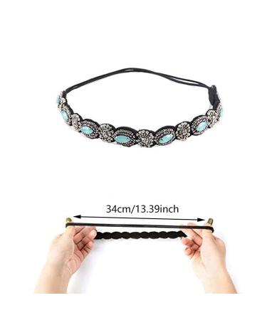 Strass Hair Bands - 3 Pieces Crystal Rhinestone Head Chains | Vintage Elastic Hair Accessories for Women & Girls - Buy Online on GoSupps.com