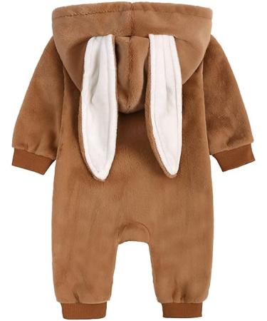 Kids Tales Newborn Baby Winter Warm Rabbit Ear Hooded Romper | 9-12 Months - Buy Online on GoSupps.com