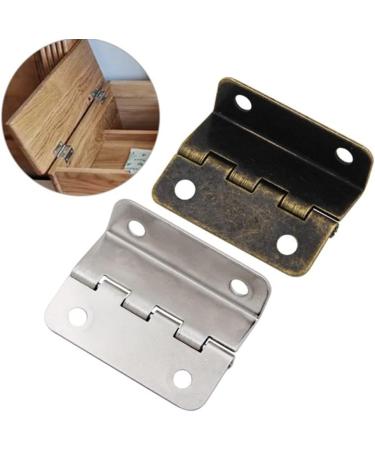 10 Pieces/Set of Cabinet Door Hinges Trunk Wooden Box Old-Fashioned Hinges 4 Holes for Home Furniture Decoration (Color : Multi-Colored) (Silver) - Buy Online on GoSupps.com