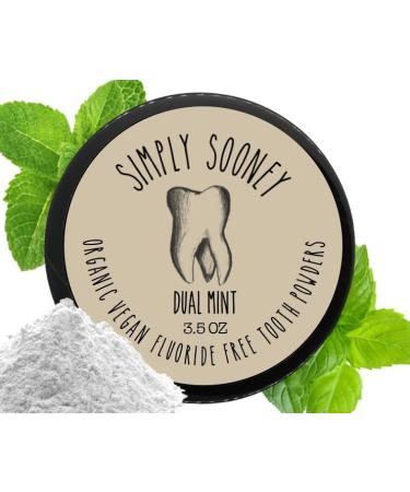 Up to 6 Month Supply I Organic Vegan Fluoride Free Tooth Powder I Dual Mint Flavor I (BPA Free Jar)