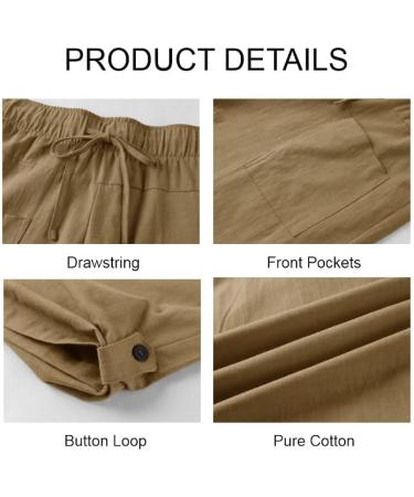 Gafeng Men's Yellow Yoga Capri Pants | Elastic Waist Drawstring | Cotton Linen | Boho Harem 3/4 Pants with Pockets - Large L - Buy Online on GoSupps.com