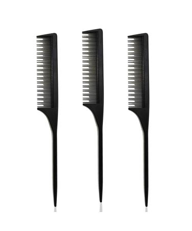 3 Teasing Comb Tail Comb for Root Teasing for Thin Add Volume Fine and Normal Hair Types Hair Comb For Women And Men 8.75 Inches Black 4