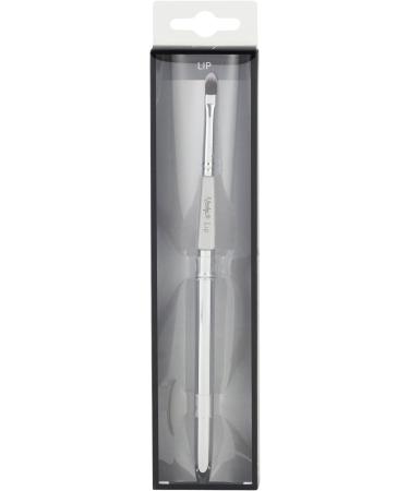 Nanshy Lip Makeup Brush with Lid | Vegan & Cruelty-Free | White Handle Chrome Silver Cap - Buy Online on GoSupps.com