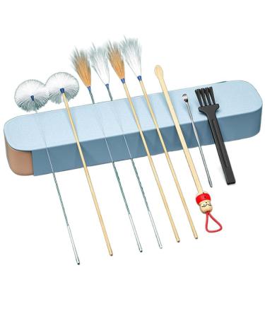 Ear Massage Set Earwax Cleaner Kits Goose Feather Stainless Steel Earpick Wax Remover Ear Pick Curette Goose Feather Ear Pick Ear Cleaner Spoon(10pcs)