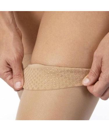 Women's Ultrasheer 30-40 mmHg Thigh High Support Socks | Extra Firm | Lace Silicone Top Band | Medium Size | Suntan Color | International Shipping - Buy Online on GoSupps.com