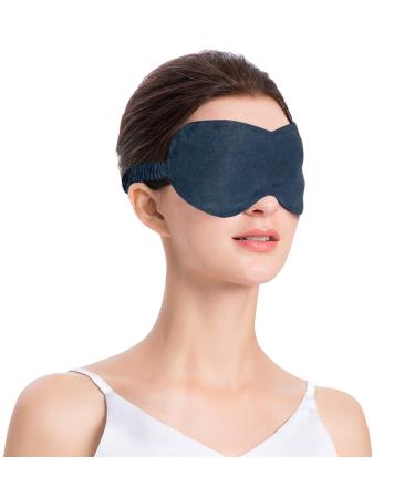 S VICTORY SYMBOL 100% Pure Linen Sleep Eye Mask Blindfold for Sleep Travel Soft Lightweight Eye Blinder Set of 3 Navy Navy 3 Pieces