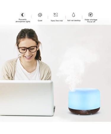 Marchred 300ML Essential Oil Diffuser with Remote Control - Dark Wood Grain Aromatherapy Air Humidifier for Large Rooms - Buy Online on GoSupps.com