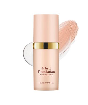 SONGVISON 4-in-1 Liquid Foundation Color Change Concealer Medium & Full Coverage Moisturizer Ultra-Light Color Long-Lasting & Waterproof Skin Tint with Luminous Finish