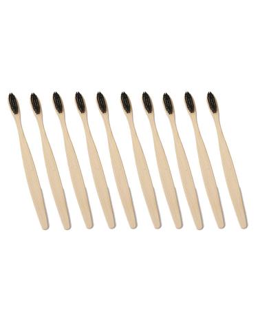 Magik 10-20Pcs Bamboo Toothbrush 100% Natural Organic Medium Bristle BPA-Free Bristles (10 Pack Black) 10 Pack Black
