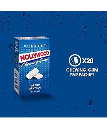 Hollywood Chewing Gum Classic Menthol Natural Flavors - 20 Packs of 20 Dragees (28g) - Buy Online on GoSupps.com
