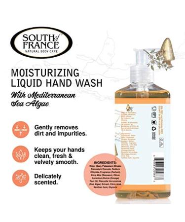 South of France Orange Blossom Honey Hand Wash | Moisturizing Liquid Soap with Mediterranean Sea Algae | 8 oz Pump Bottle - Pack of 6 - Buy Online on GoSupps.com