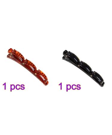 Buy 2 Pack Double Bang Hair Clip Set for Women & Girls | Stylish Black & Brown Hairpins Headbands & Accessories - International Shipping Available - Buy Online on GoSupps.com