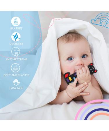 MTYLUIG Silicone Baby Teething Toys 2 Pack - Remote Control Shape Baby Teethers for 3-12 Months - Black (2pcs) - Buy Online on GoSupps.com