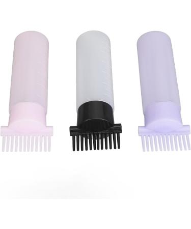 Syrisora 3 Colors Hair Coloring Oiling Bottle Root Comb Applicator Bottle with Graduated Scale for Beauty Salon - Buy Online on GoSupps.com