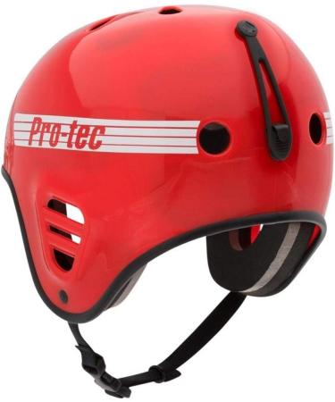 Pro-Tec Full Cut Water Helmet Medium Gloss Red w/Accessory Clip | Wakeboard Helmet - Buy Online on GoSupps.com